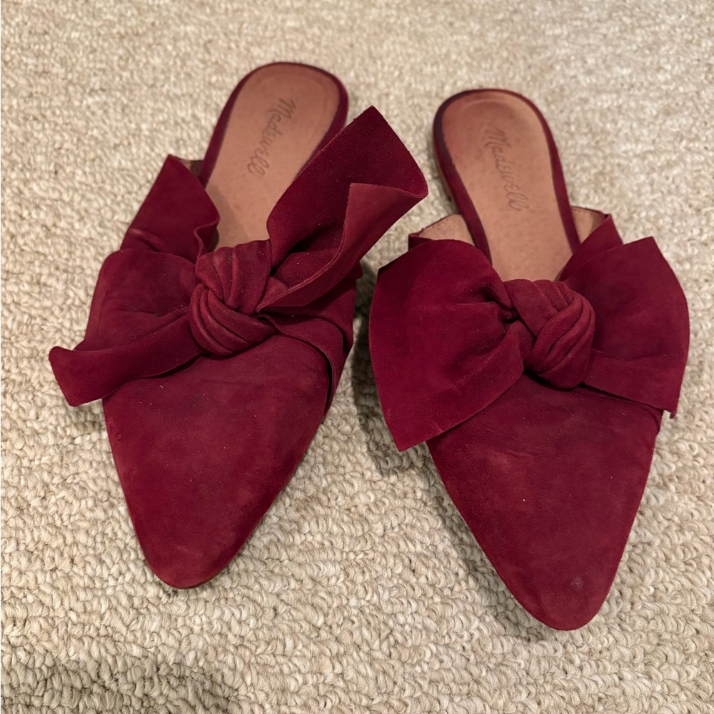 Women's Red Bow Mules